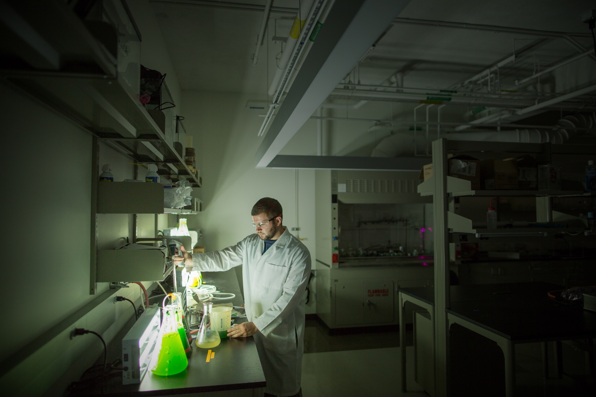 Scientist performing Algae experiment at Auburn University